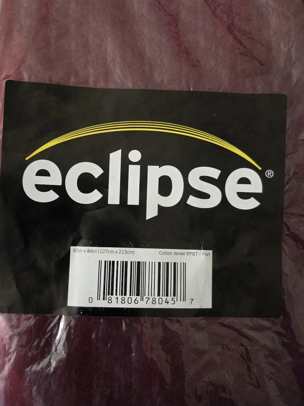 Eclipse Luxury Cotton Velvet 100% Blackout Rod Pocket Back Tab 84